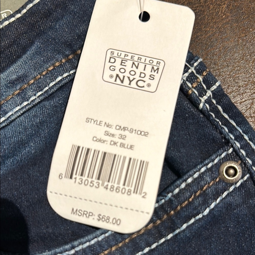 NEW Cultura Superior Denim Goods NYC Women's Straight Fit Jeans - Dark Blue - Picture 11 of 11